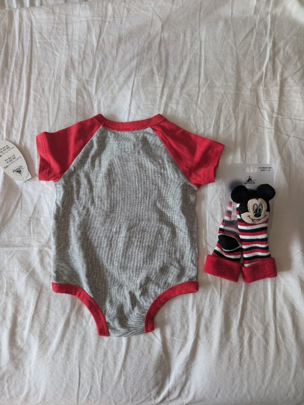 4/$16 ❇️ Disney Mickey Future Prince Charming Onesie And Rattle Socks